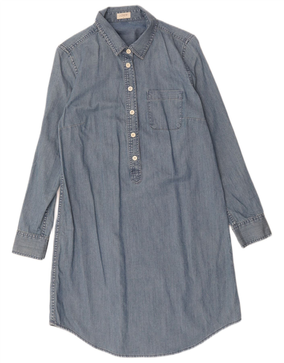 J. Crew Vestido jeans feminino de manga comprida UK 14 azul médio