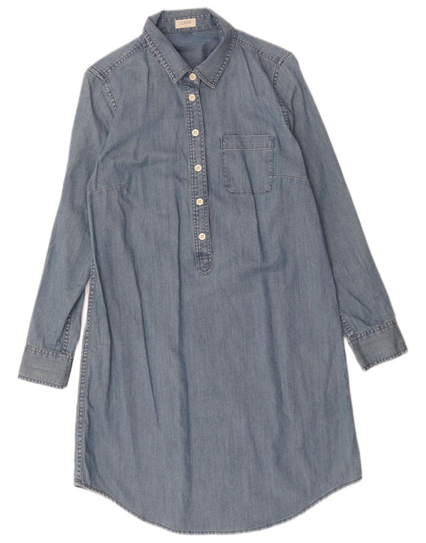 J. Crew Vestido jeans feminino de manga comprida UK 14 azul médio
