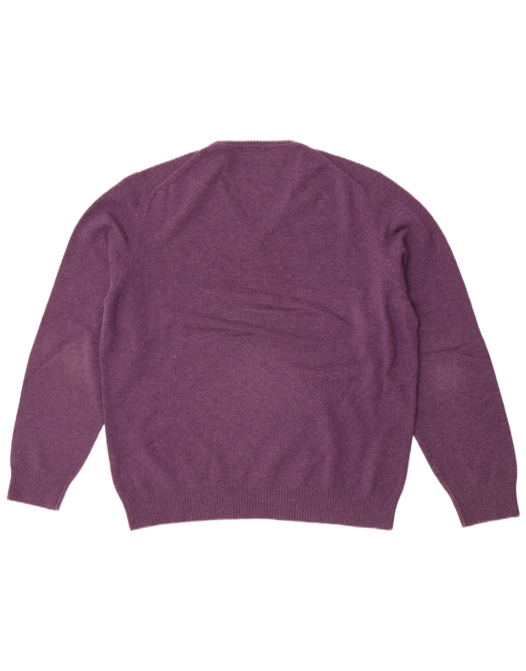 Suéter masculino Massimo Dutti com decote em V grande lã roxa