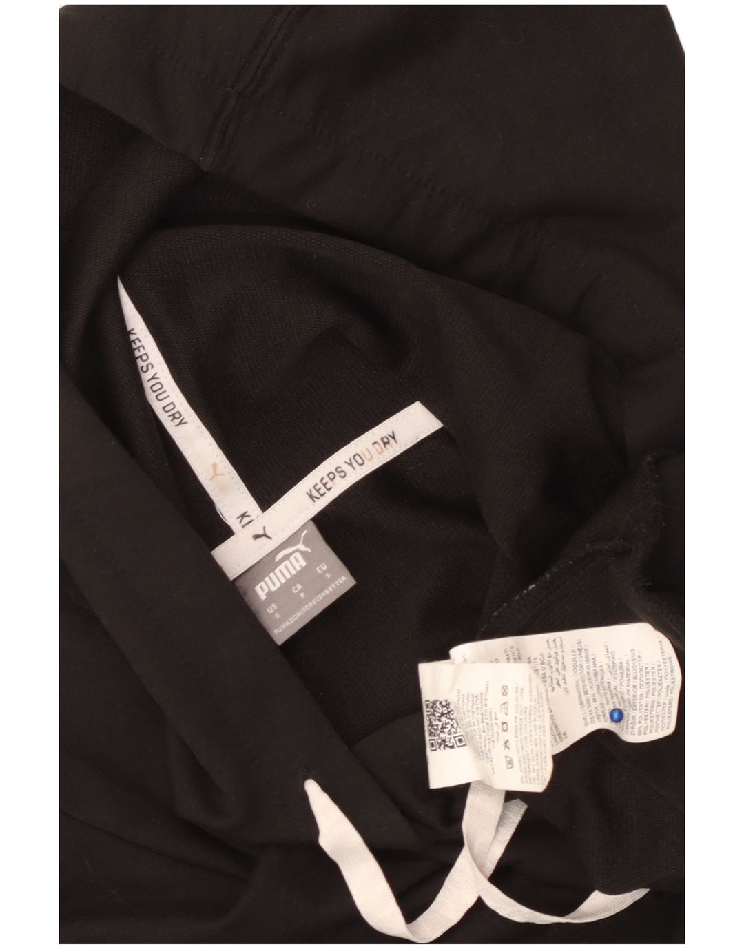 PUMA Womens Crop Oversized Hoodie Jumper UK 10 Pequeno Poliéster Preto