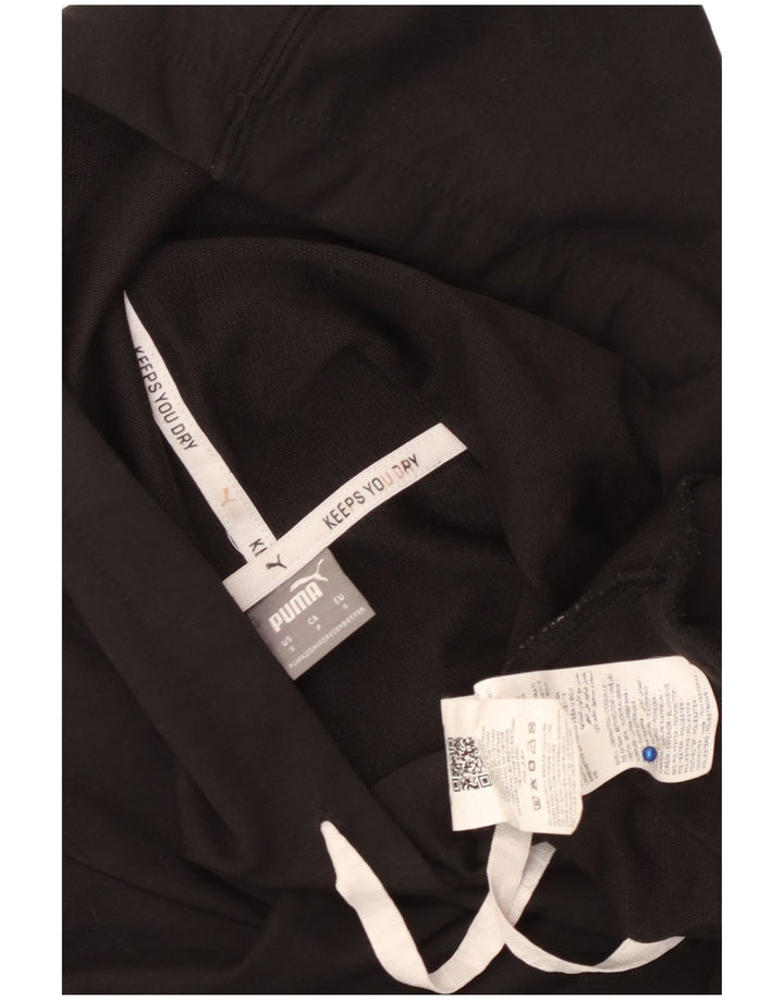 PUMA Womens Crop Oversized Hoodie Jumper UK 10 Pequeno Poliéster Preto