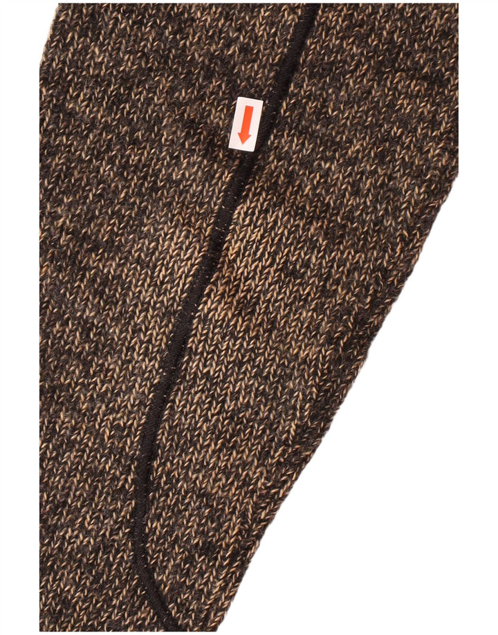 Suéter masculino TRUSSARDI com gola e zíper, acrílico manchado marrom médio