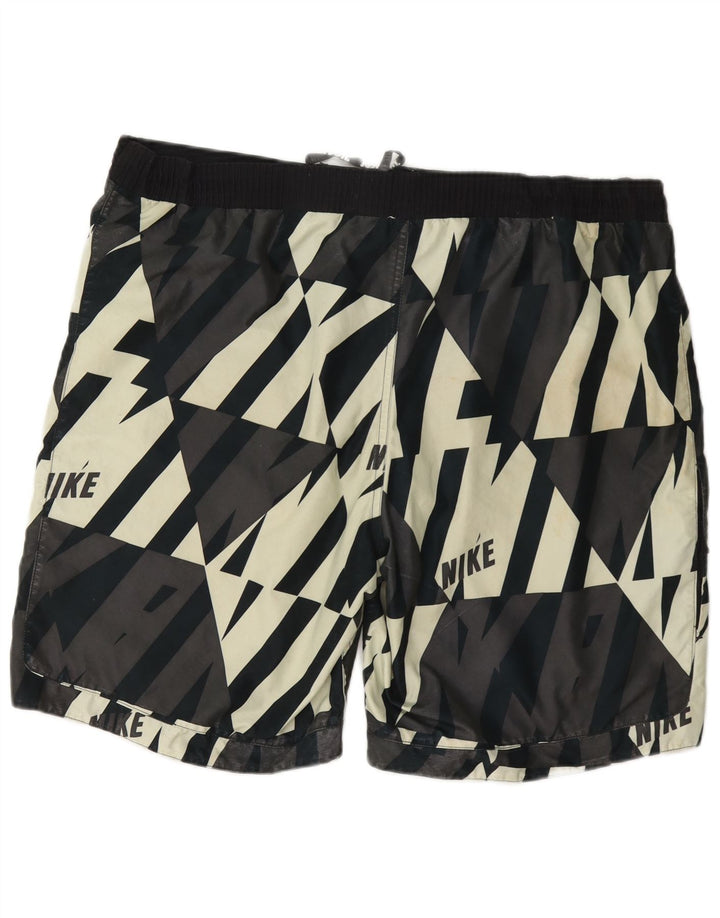 Shorts de natação masculinos Nike Graphic grande poliéster preto