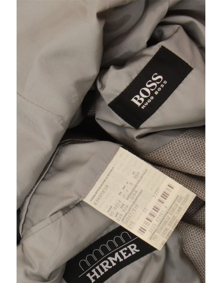 Jaqueta Blazer Masculina Hugo Boss com 3 Botões EU 44 XS Lã Virgem Cinza