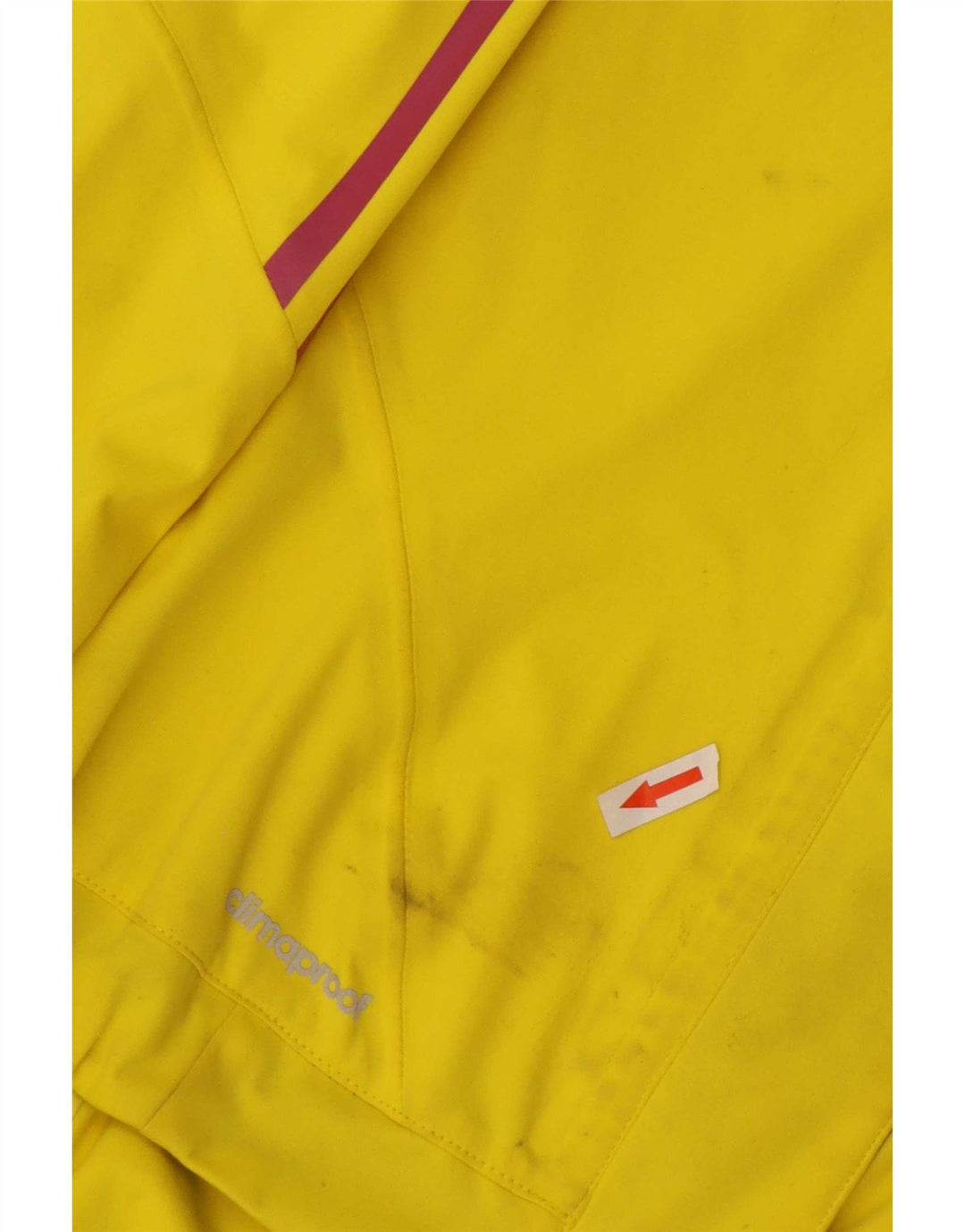 Adidas Womens Clima Proof Tracksuit Top Jacket UK 12/14 Médio Amarelo