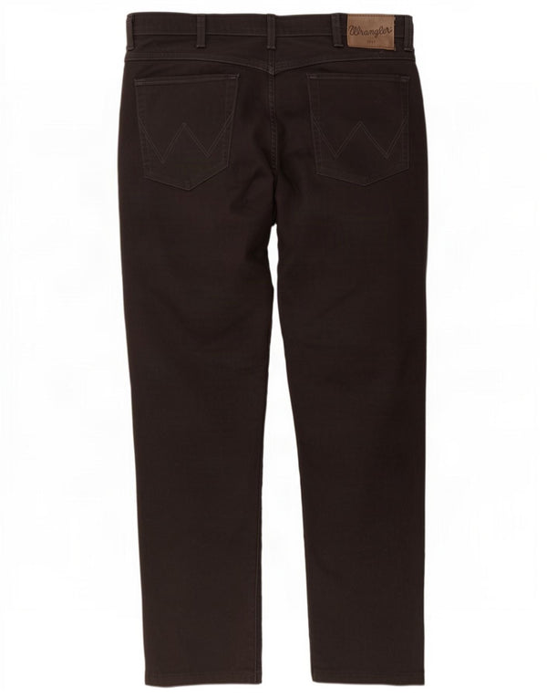 Wrangler Mens Arizona Stretch Calça Casual Reta W36 L31 Algodão Preto