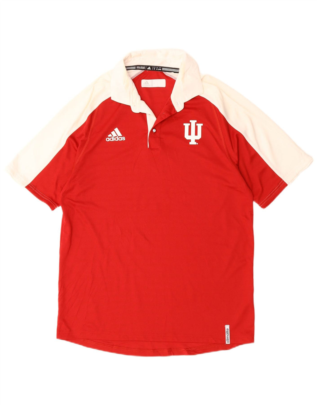 ADIDAS Mens Polo Shirt Medium Red Colourblock Poliéster