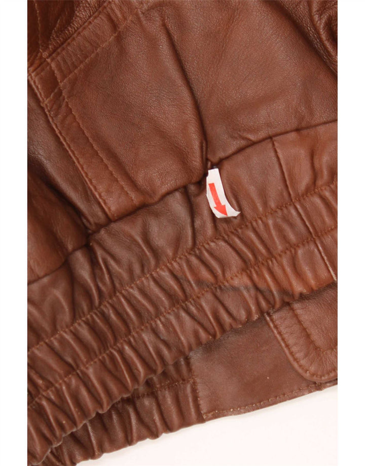 Jaqueta de couro masculina vintage UK 40 grande marrom