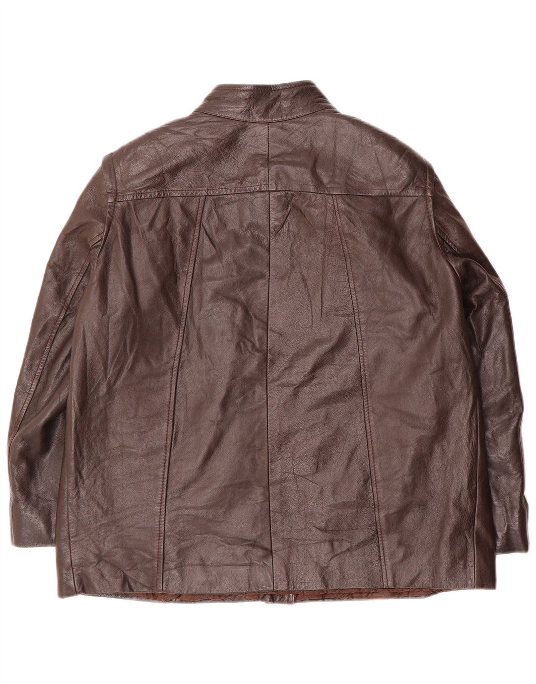 Jaqueta de couro feminina vintage UK 18 XL couro marrom