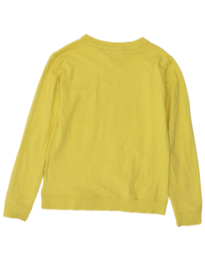 STARTER moletom feminino gráfico jumper UK 8 pequeno algodão amarelo