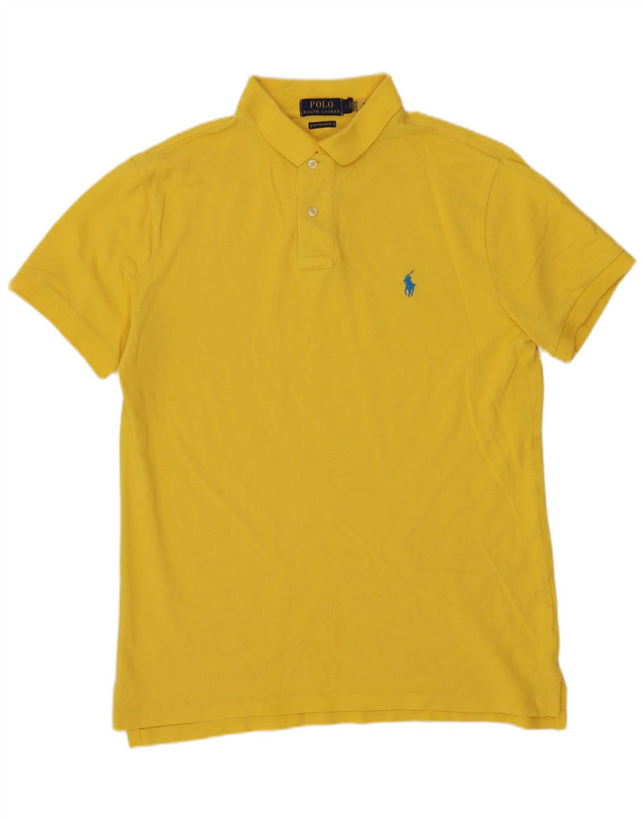 POLO RALPH LAUREN Camisa polo masculina personalizada Slim Fit médio amarelo