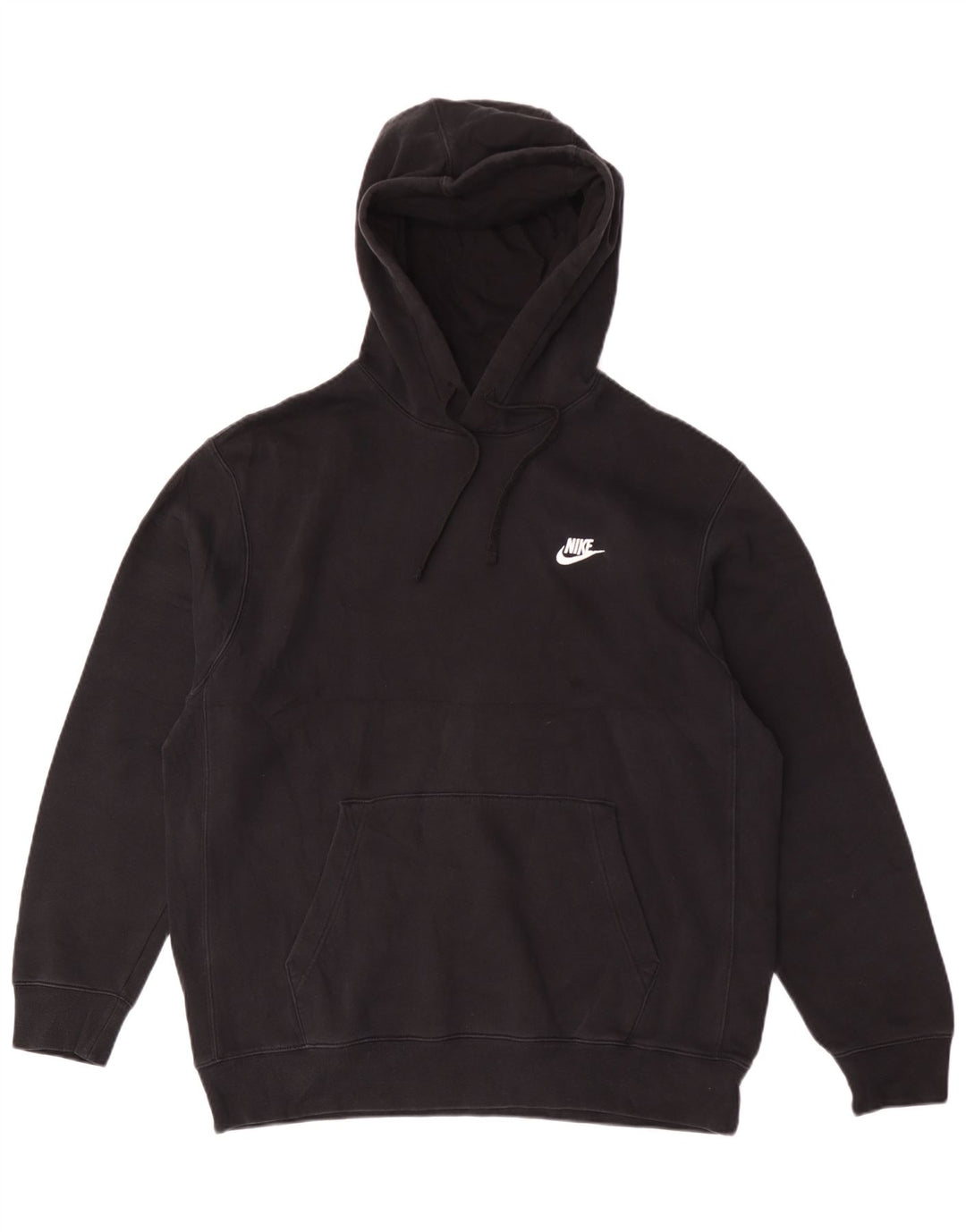 Nike Mens Hoodie Jumper Grande Algodão Preto