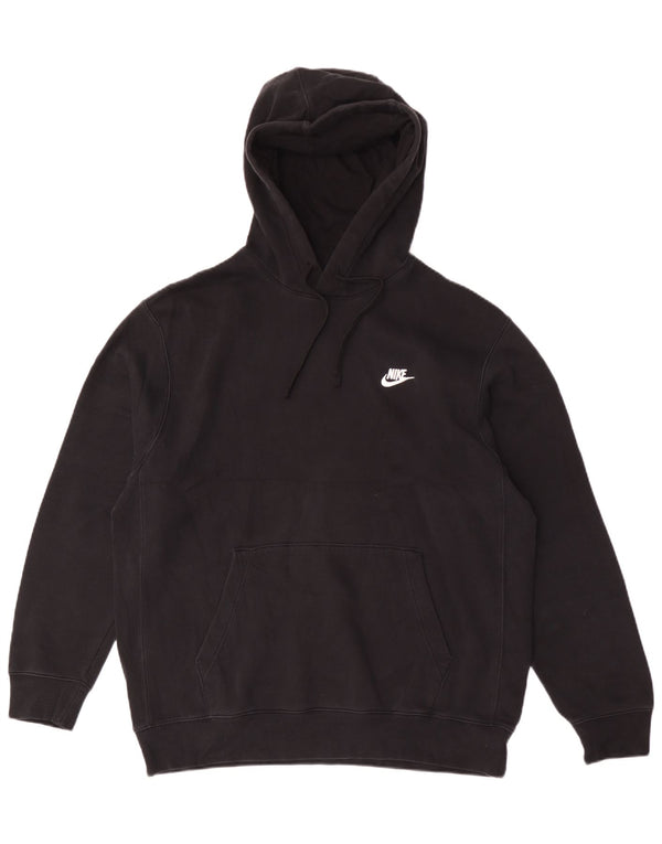 Nike Mens Hoodie Jumper Grande Algodão Preto