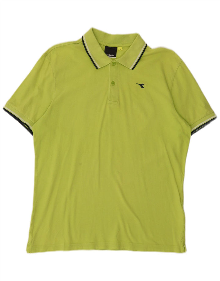 Camisa polo masculina DIADORA grande algodão verde