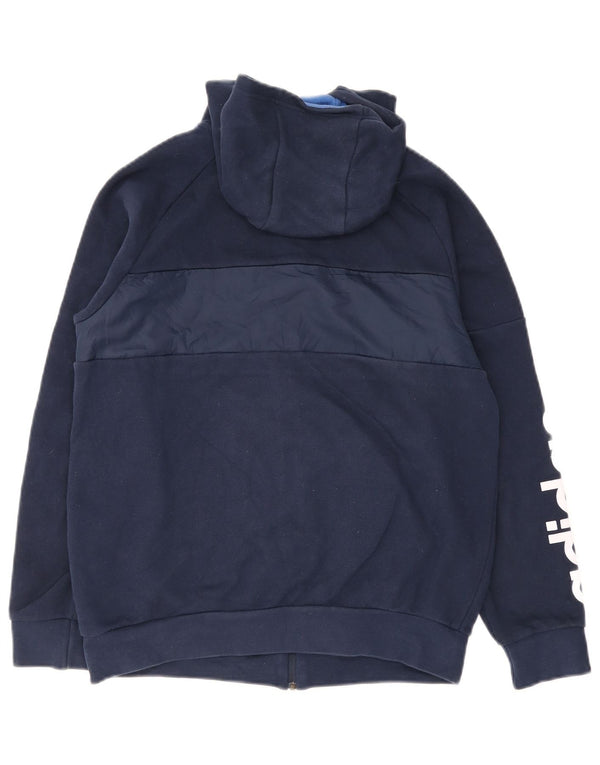 Suéter Adidas Boys Graphic Zip com capuz 14-15 anos Azul marinho Colorblock
