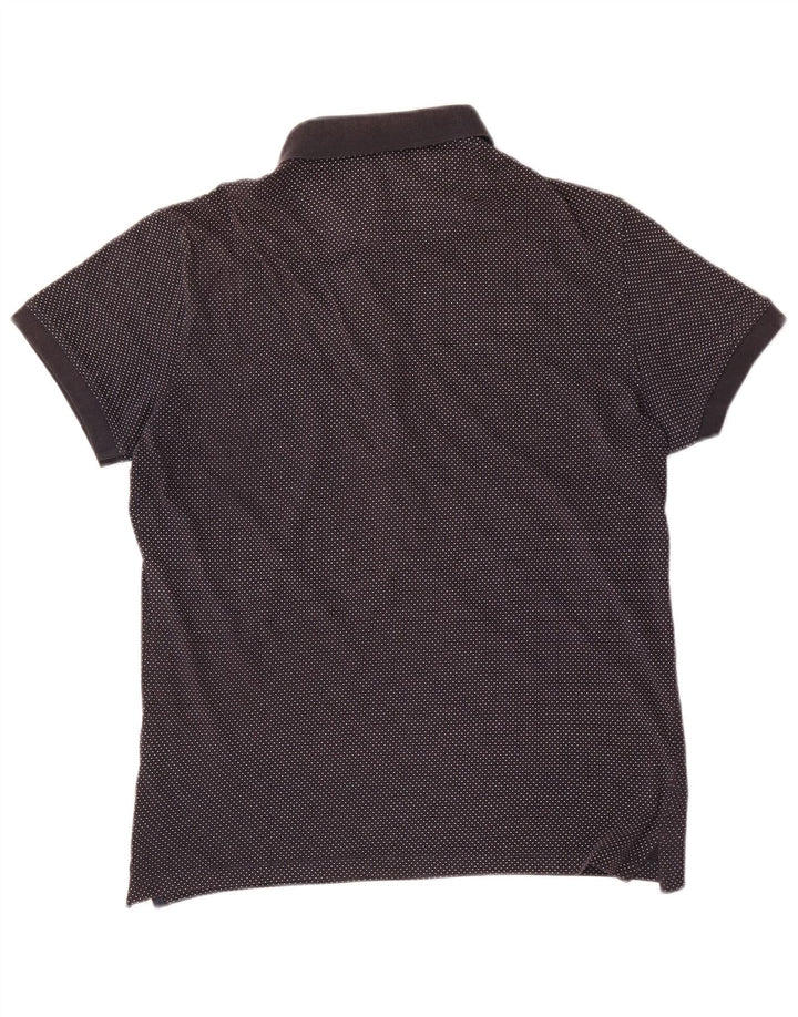 Camisa polo masculina Gas médio algodão manchado azul marinho