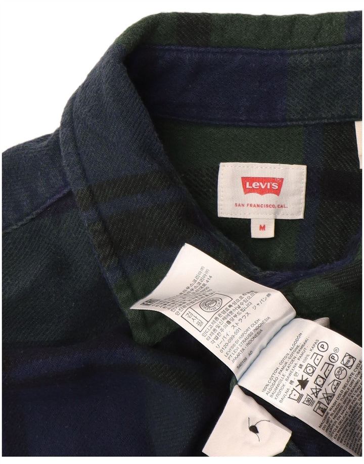 Camisa masculina de flanela LEVI'S algodão xadrez verde médio