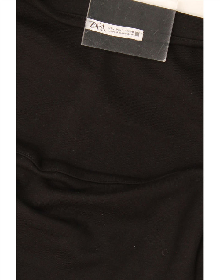Vestido maxi feminino de manga comprida ZARA Reino Unido 14 grande preto