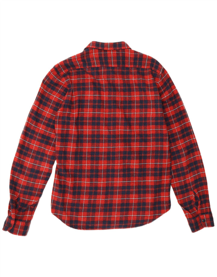 REPLAY Camisa masculina de flanela XL algodão xadrez vermelho