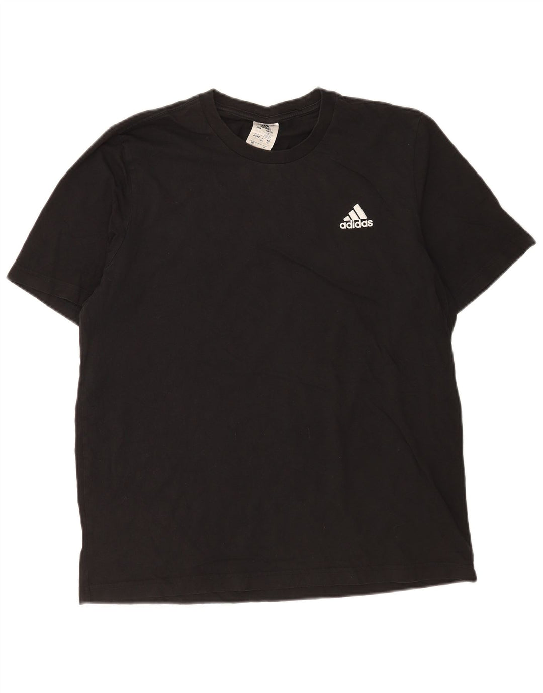 Adidas Mens Camiseta Top Grande Algodão Preto