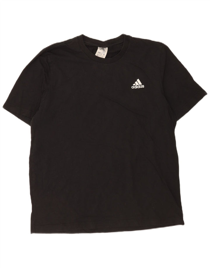 Adidas Mens Camiseta Top Grande Algodão Preto