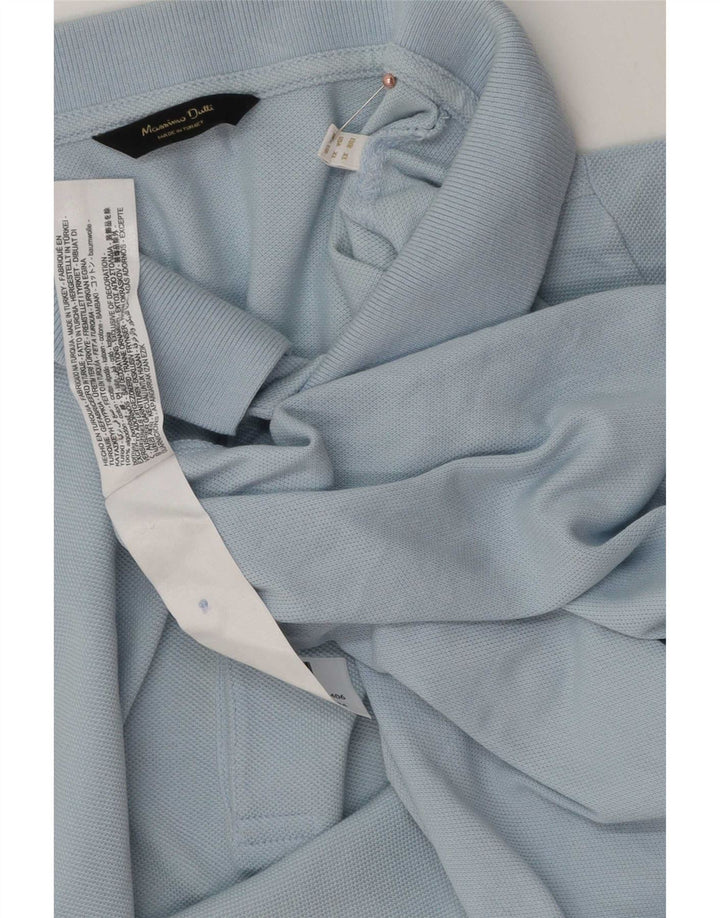 Camisa polo masculina Massimo Dutti XL azul algodão
