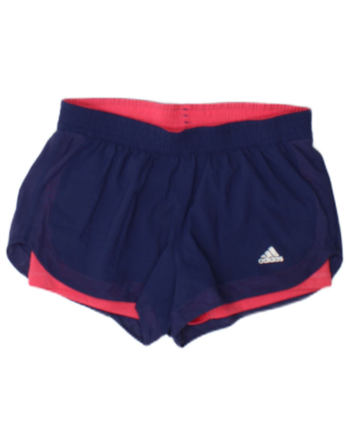 Adidas Womens Climalite Sport Shorts UK 10 Pequeno Azul Poliéster