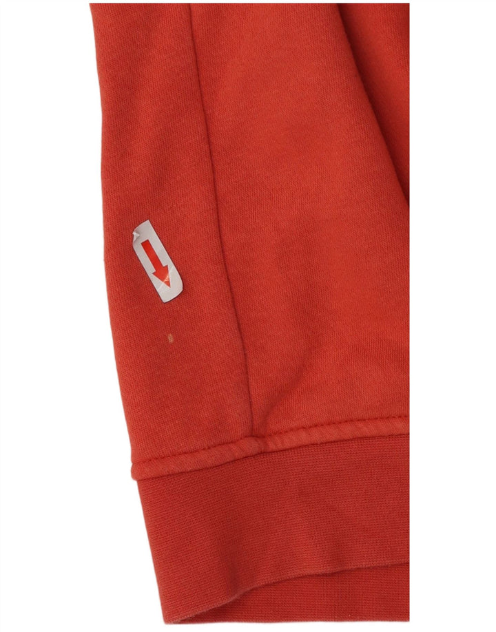 Adidas Mens Graphic Moletom Jumper Grande Algodão Laranja
