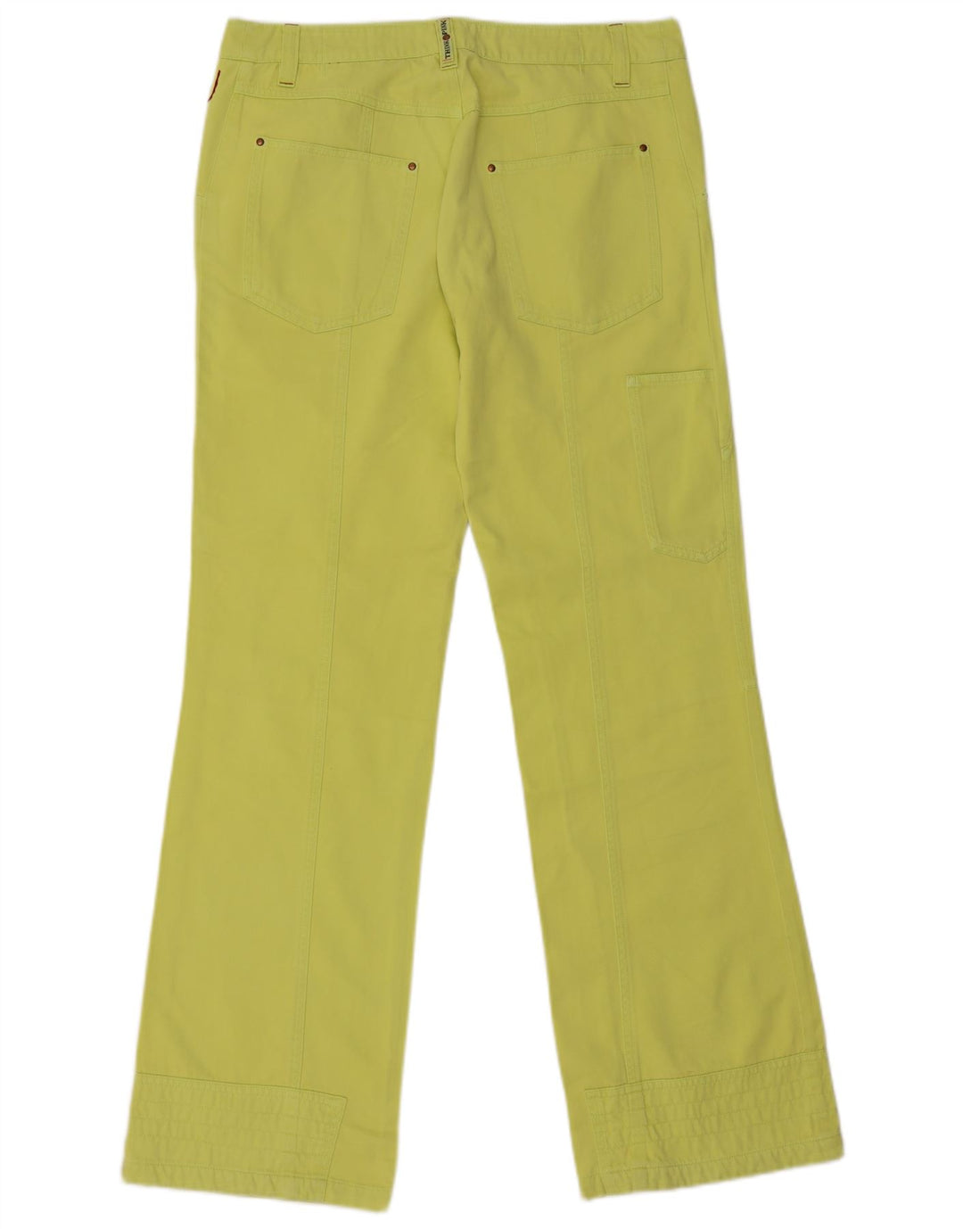 Calça cargo feminina reta Think Pink IT 46 grande W32 L33 algodão verde