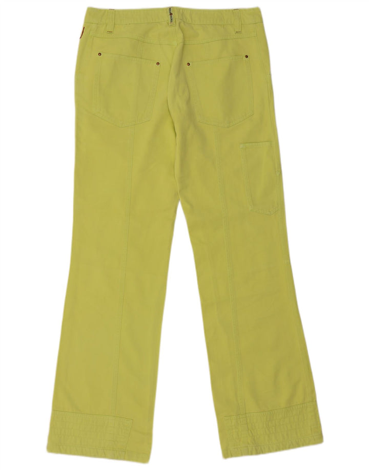 Calça cargo feminina reta Think Pink IT 46 grande W32 L33 algodão verde