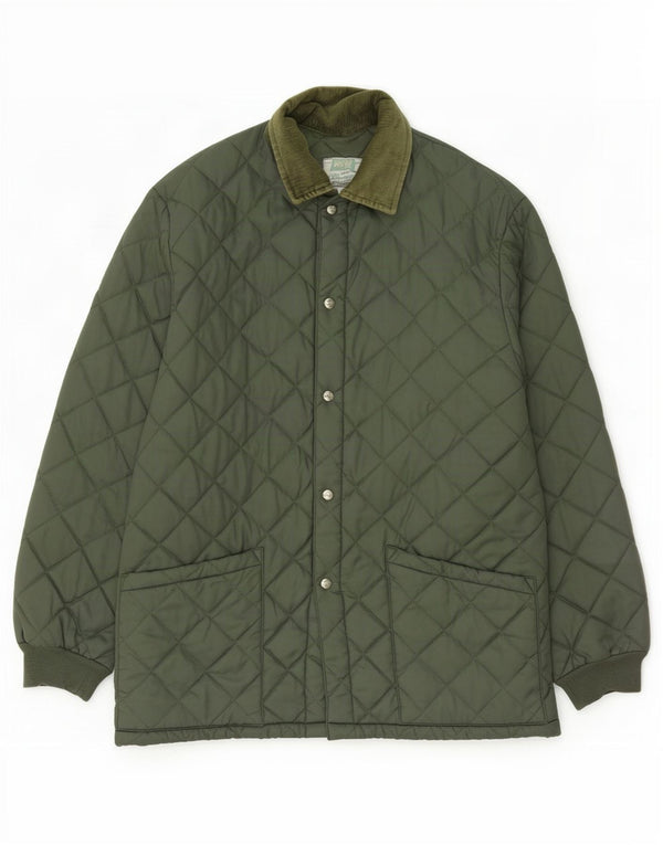 Rifle Mens Oversized Quilted Jacket UK 36 Small Green Polyamide