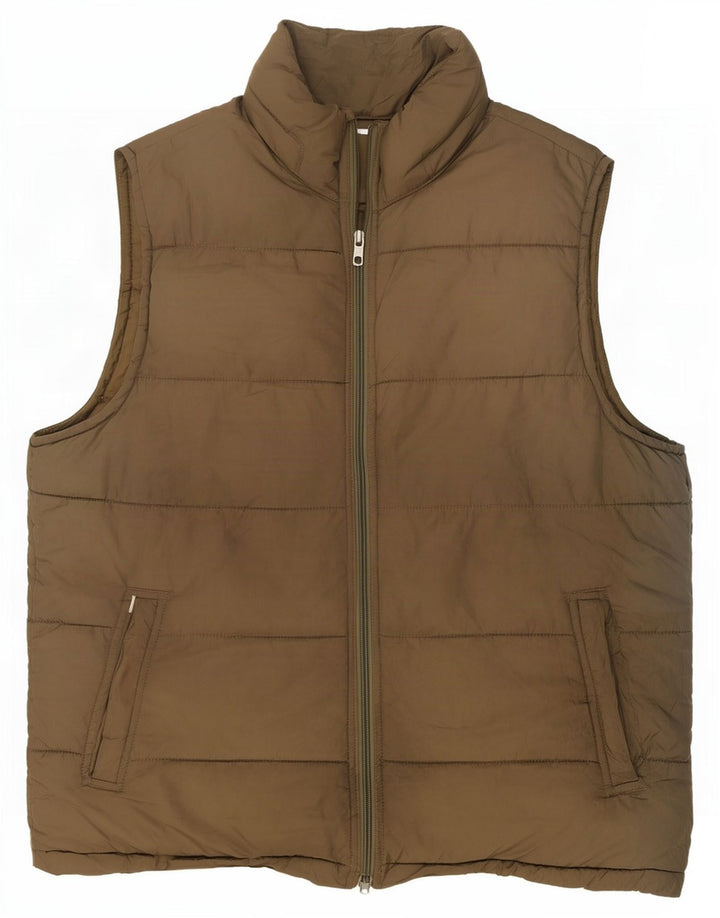 Colete acolchoado masculino Gap UK 38 poliéster cáqui médio