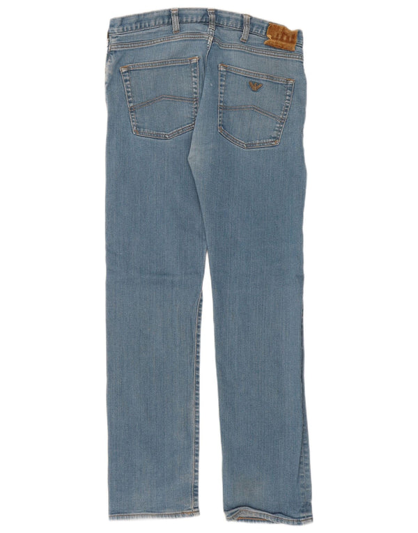 Calça jeans reta masculina Armani W34 L32 algodão azul