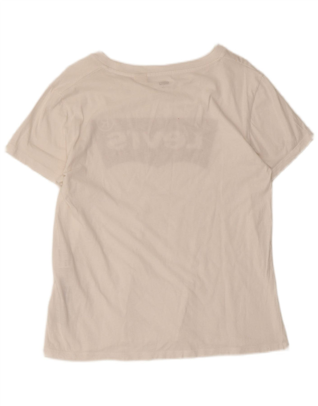 Camiseta feminina gráfica Levi's UK 12 algodão branco médio
