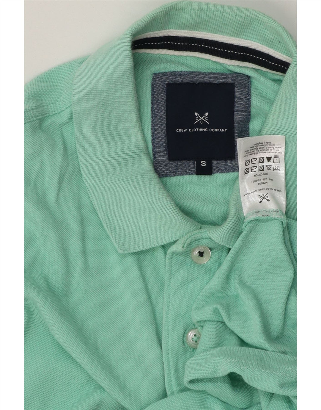 Camisa polo masculina Crew Clothing pequeno algodão turquesa