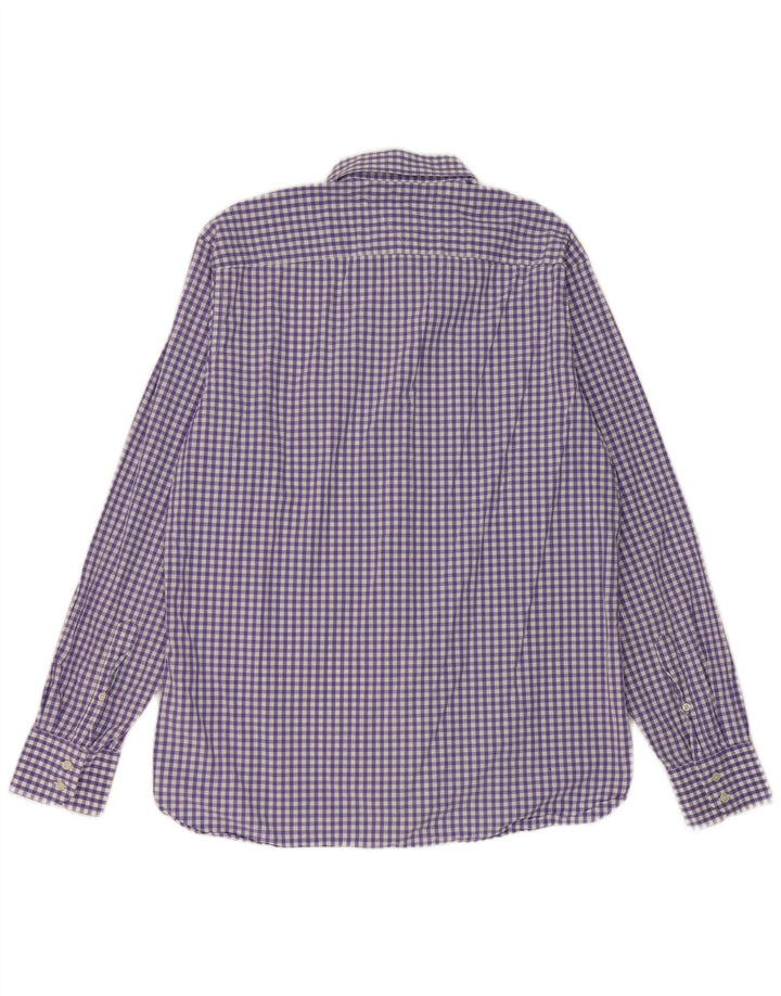 Camisa masculina Tommy Hilfiger grande algodão guingão roxo