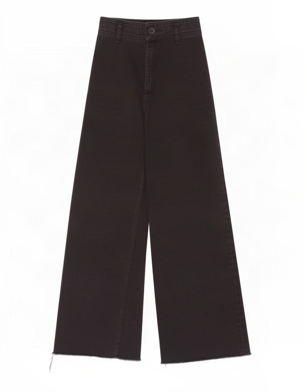 Zara Womens High Waist Wide Leg Jeans EU 34 2XS W24 L29 Black