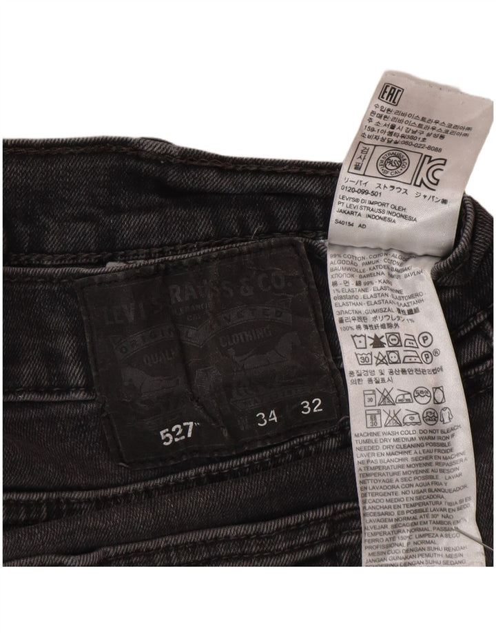 Levi's Masculino 527 Bootcut Jeans W34 L32 Cinza Algodão