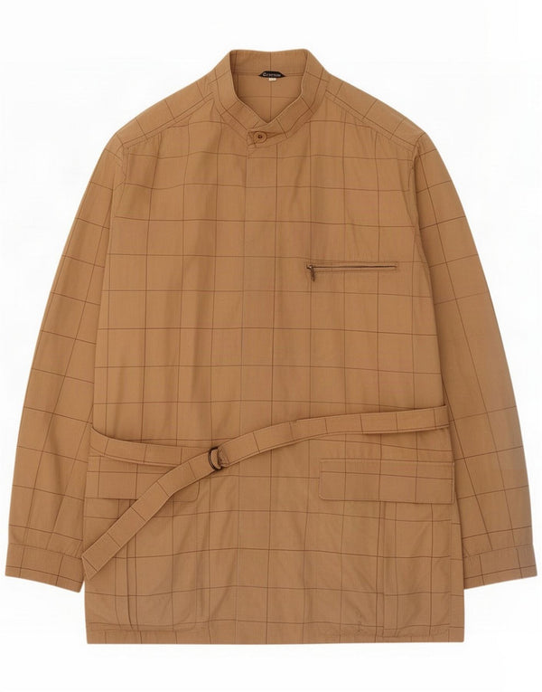Breco's Jaqueta utilitária masculina UK 40 grande algodão xadrez bege