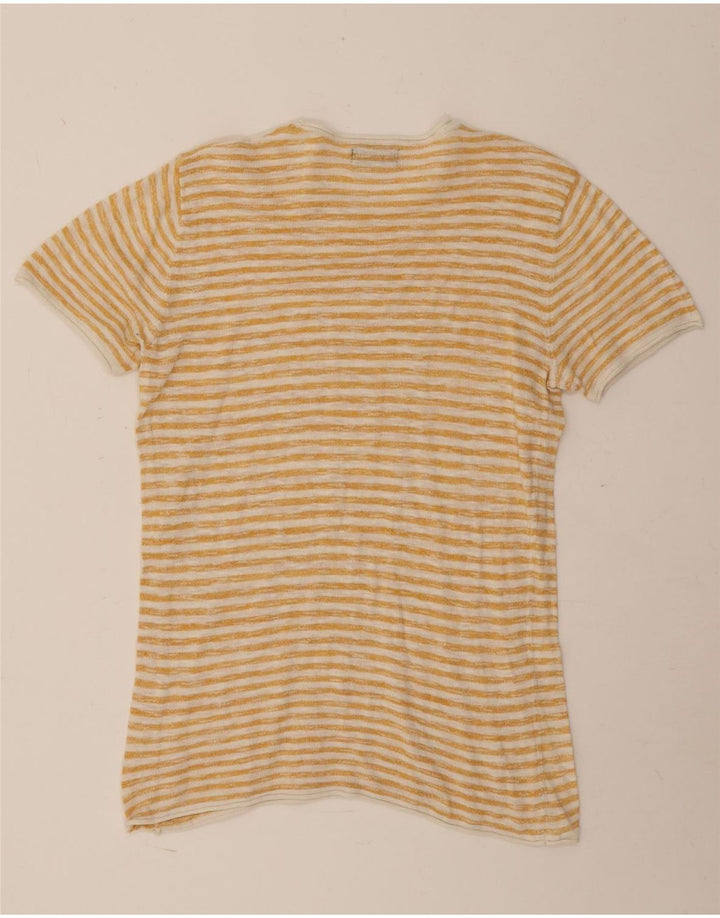 Camiseta masculina Zara Top pequena listrada amarela