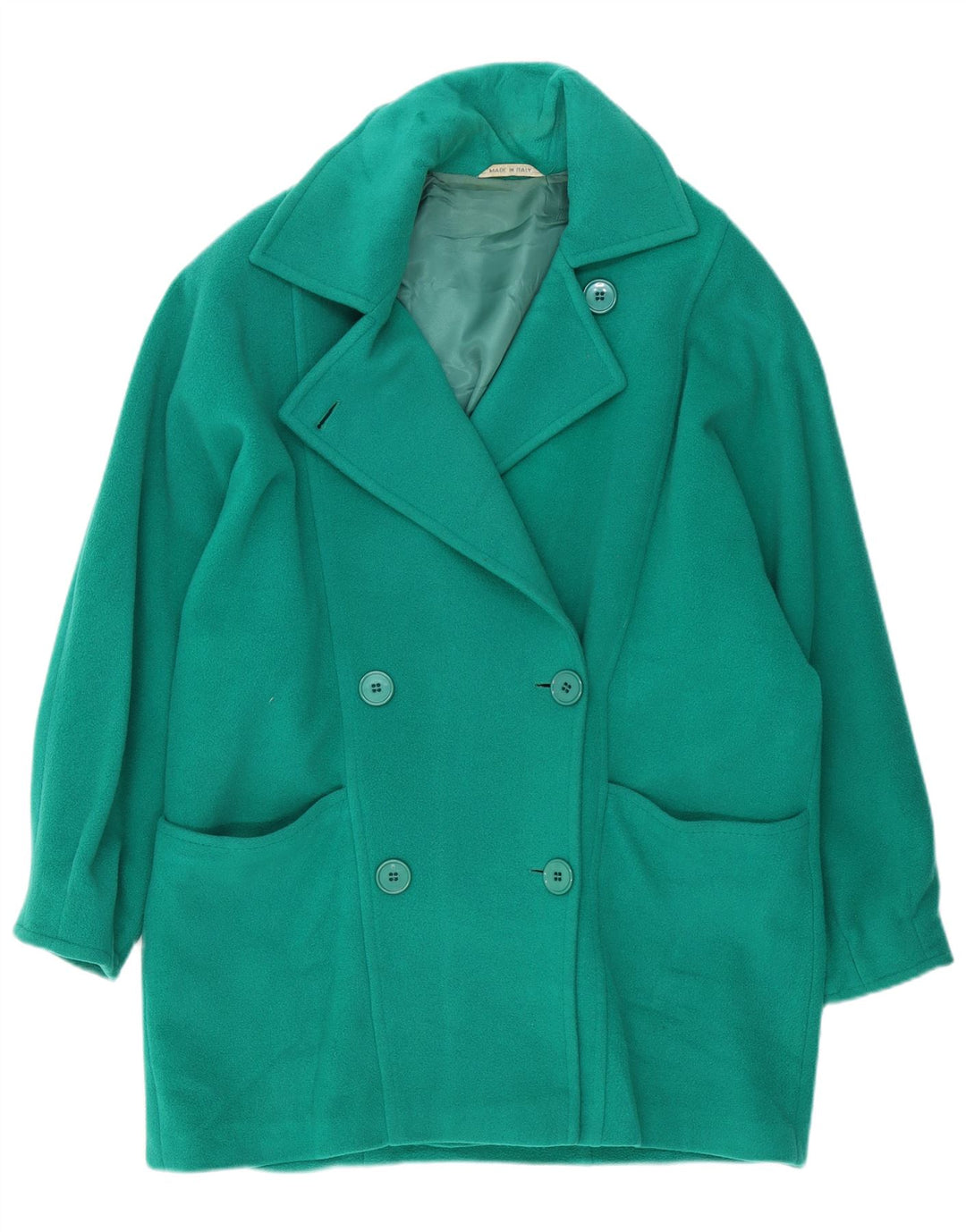 Casaco feminino oversized duplo breasted Franco Ancona IT 46 grande lã verde