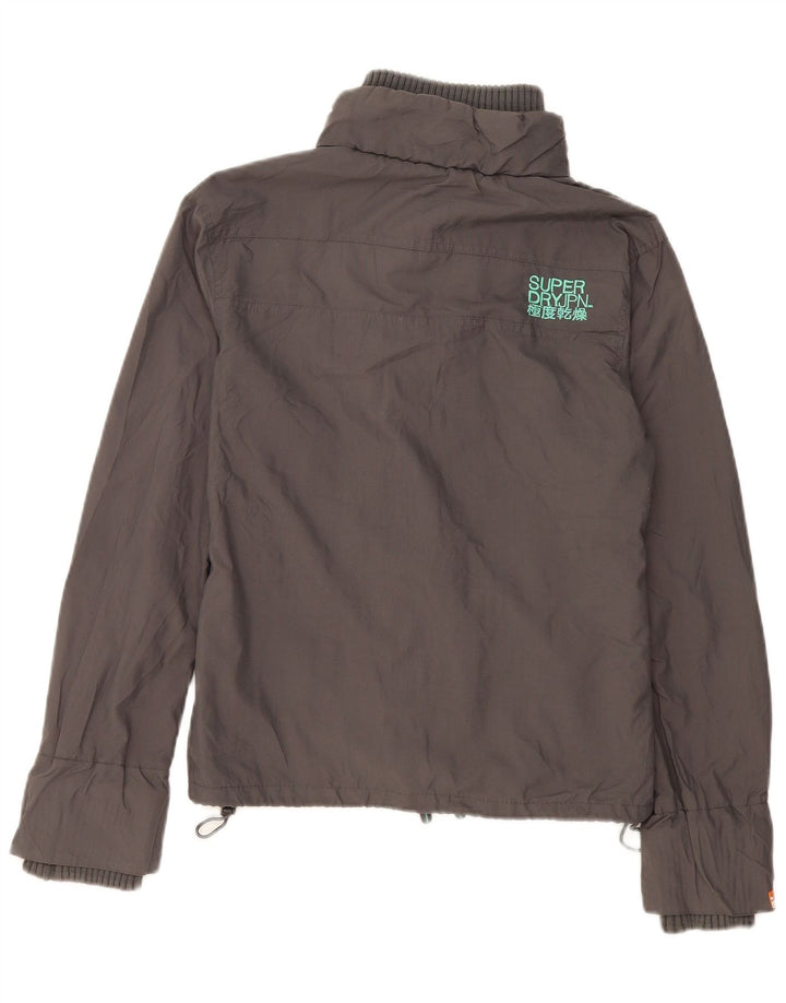 Jaqueta bomber feminina Superdry UK 16 grande cinza nylon