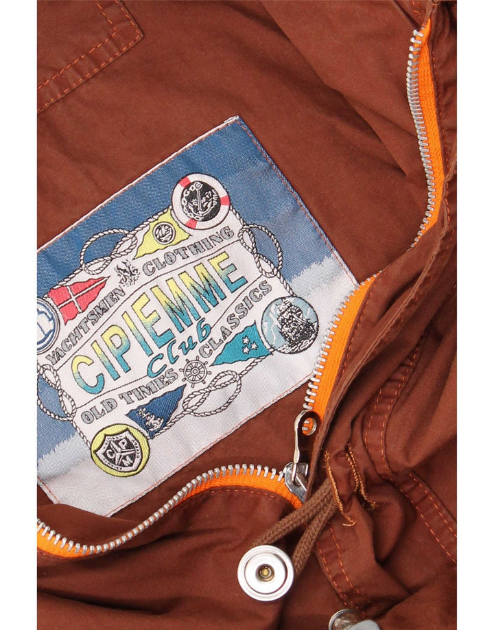 Jaqueta utilitária masculina vintage para iate Reino Unido 40 grande marrom