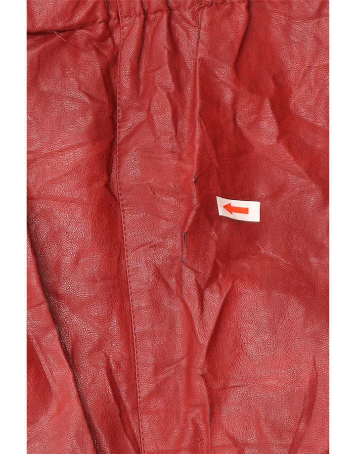 Saia feminina de couro Zara pequena W26 Borgonha