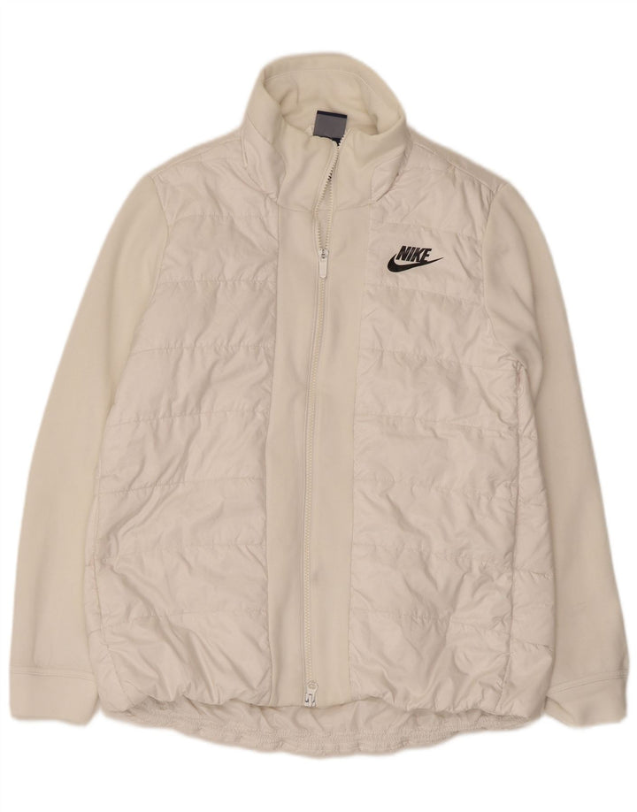 Jaqueta acolchoada feminina NIKE UK 10 pequena poliéster branco