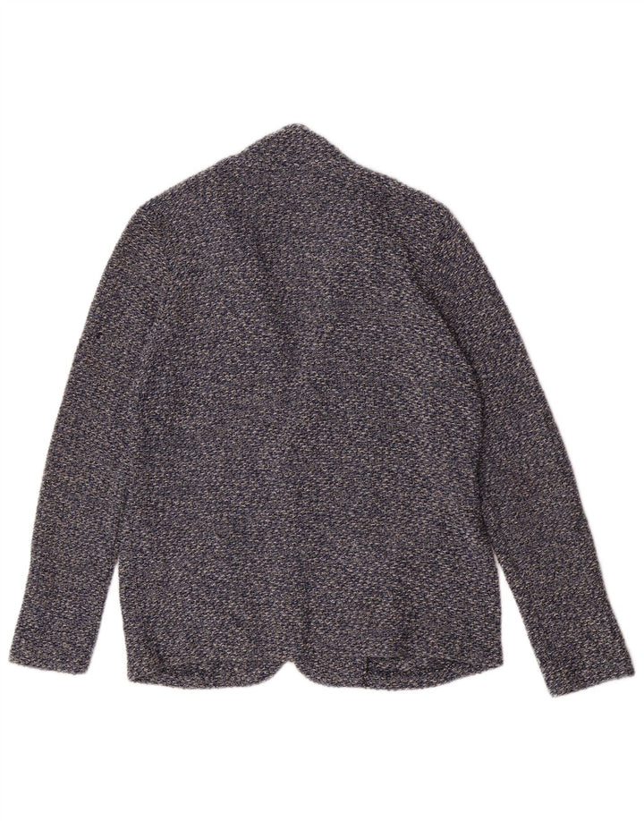 Jaqueta blazer Zara Boys tricotada com 2 botões 13-14 anos algodão manchado azul