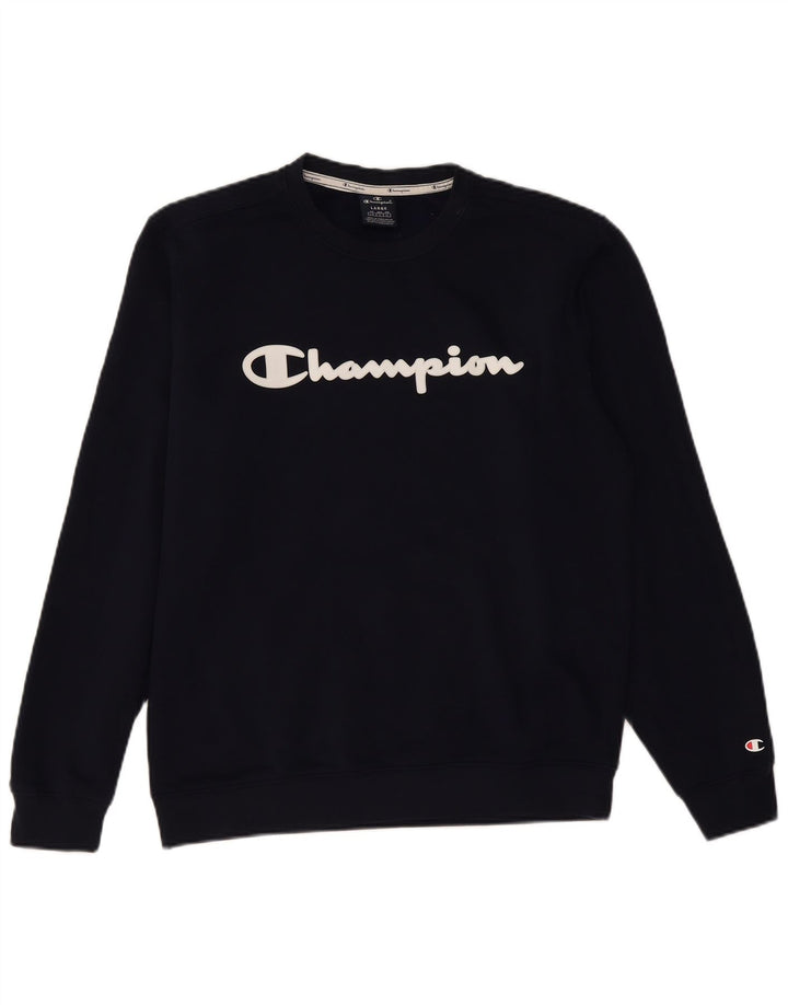 Jumper de moletom gráfico masculino Champion grande azul marinho