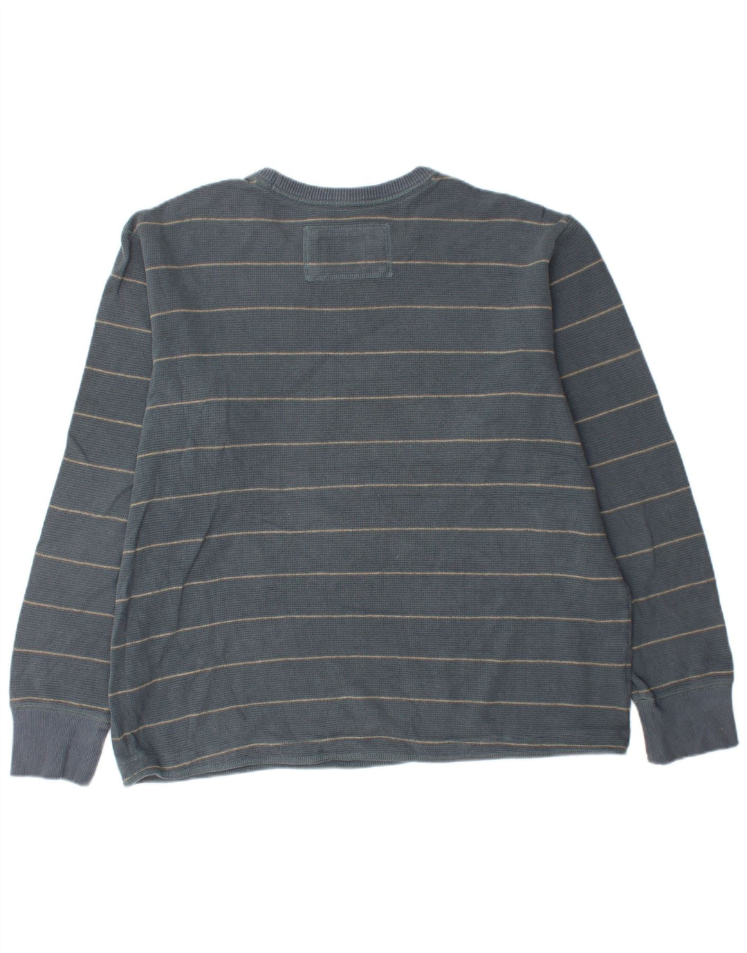 EDDIE BAUER Top masculino manga comprida XL algodão listrado azul