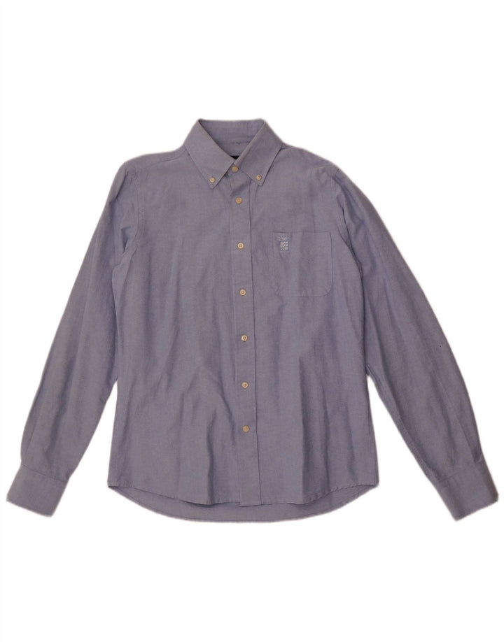 Camisa masculina Marina Militare pequena azul algodão
