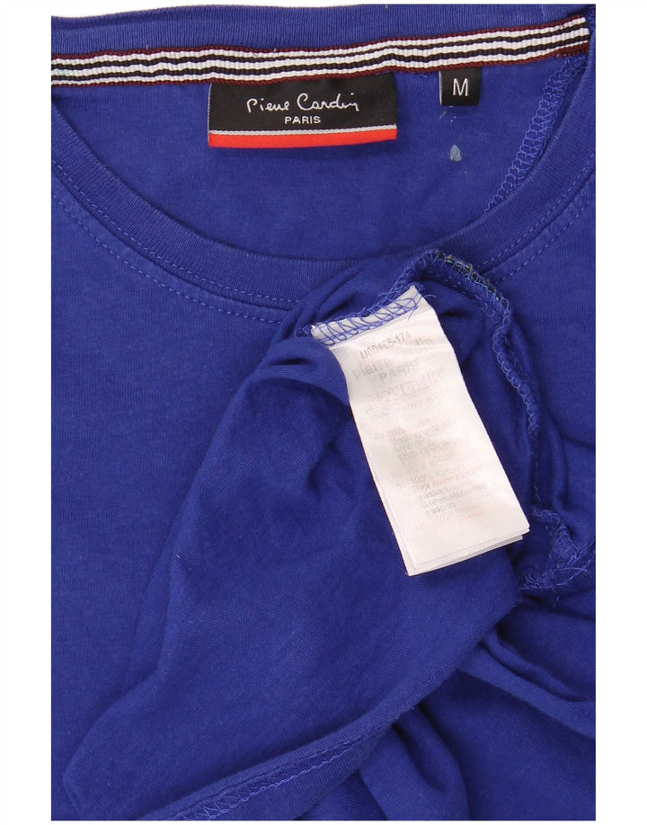 Pierre Cardin Mens Camiseta Top Médio Algodão Azul